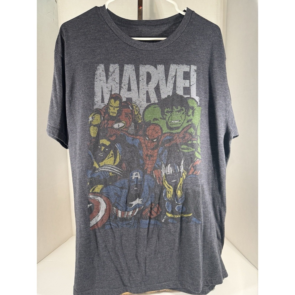 Marvel XL Retro Captain America Hulk Spiderman Iron Man Wolverine T Shirt